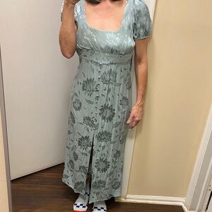 Zara Elegant Floral Green Dress